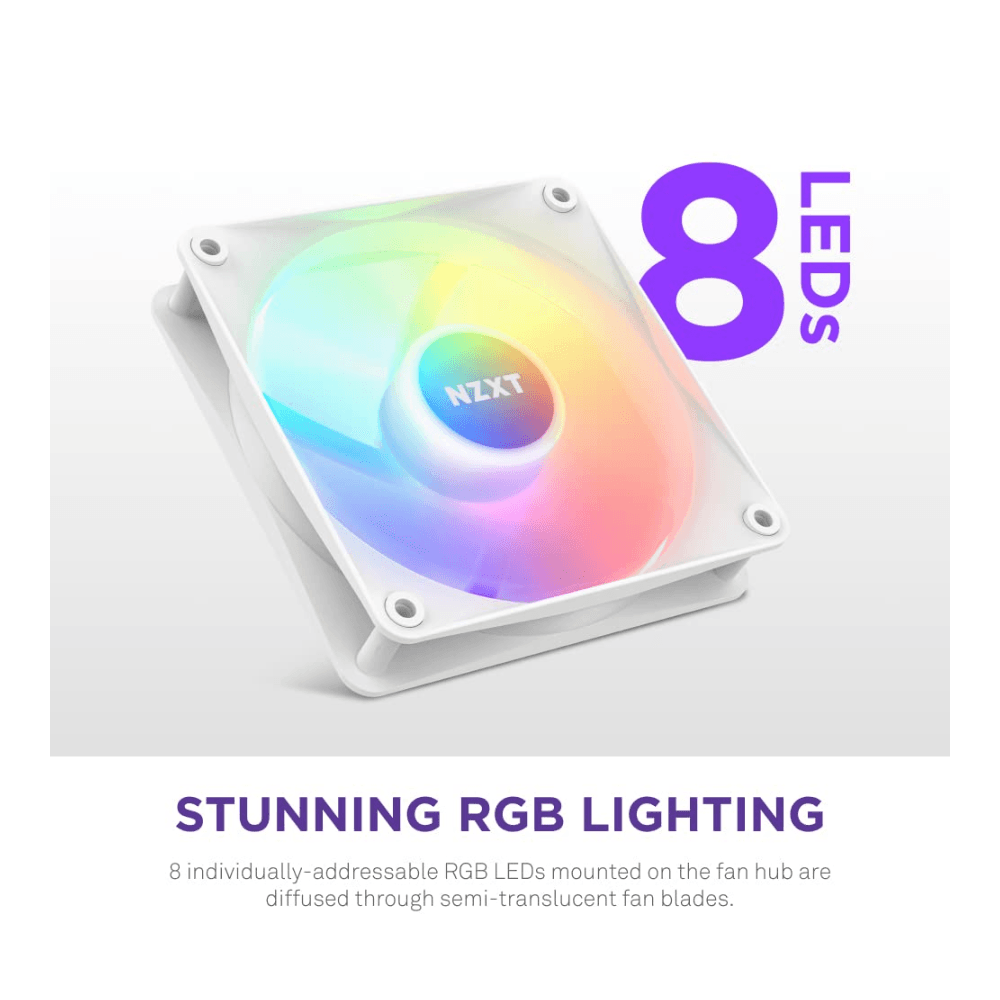 NZXT FAN CASE F120 RGB WHITE — thumbnail 2 of 3