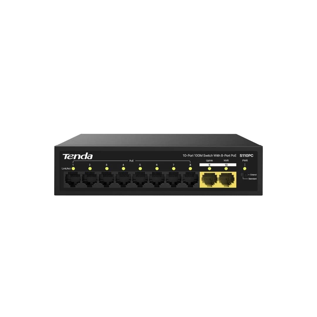 Tenda S110PC 10-Port 10/100Mbps PoE - Ethernet Network Switch — thumbnail 2 of 3