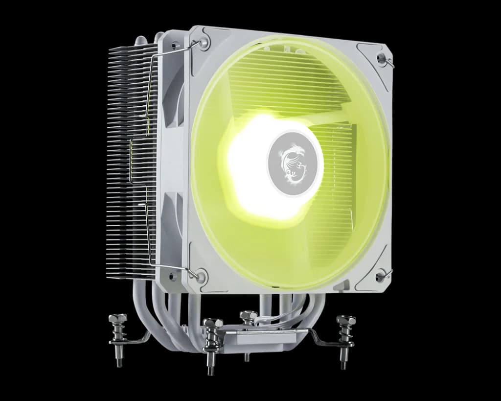 MSI MAG COREFROZR AA13 Air CPU Cooler — 120mm ARGB Fan, 4× 6mm Direct-Touch Heat Pipes, Rifle Bearing, Compact Tower, Supports Intel LGA1700/1851 & AMD AM5/AM4 — thumbnail 4 of 5