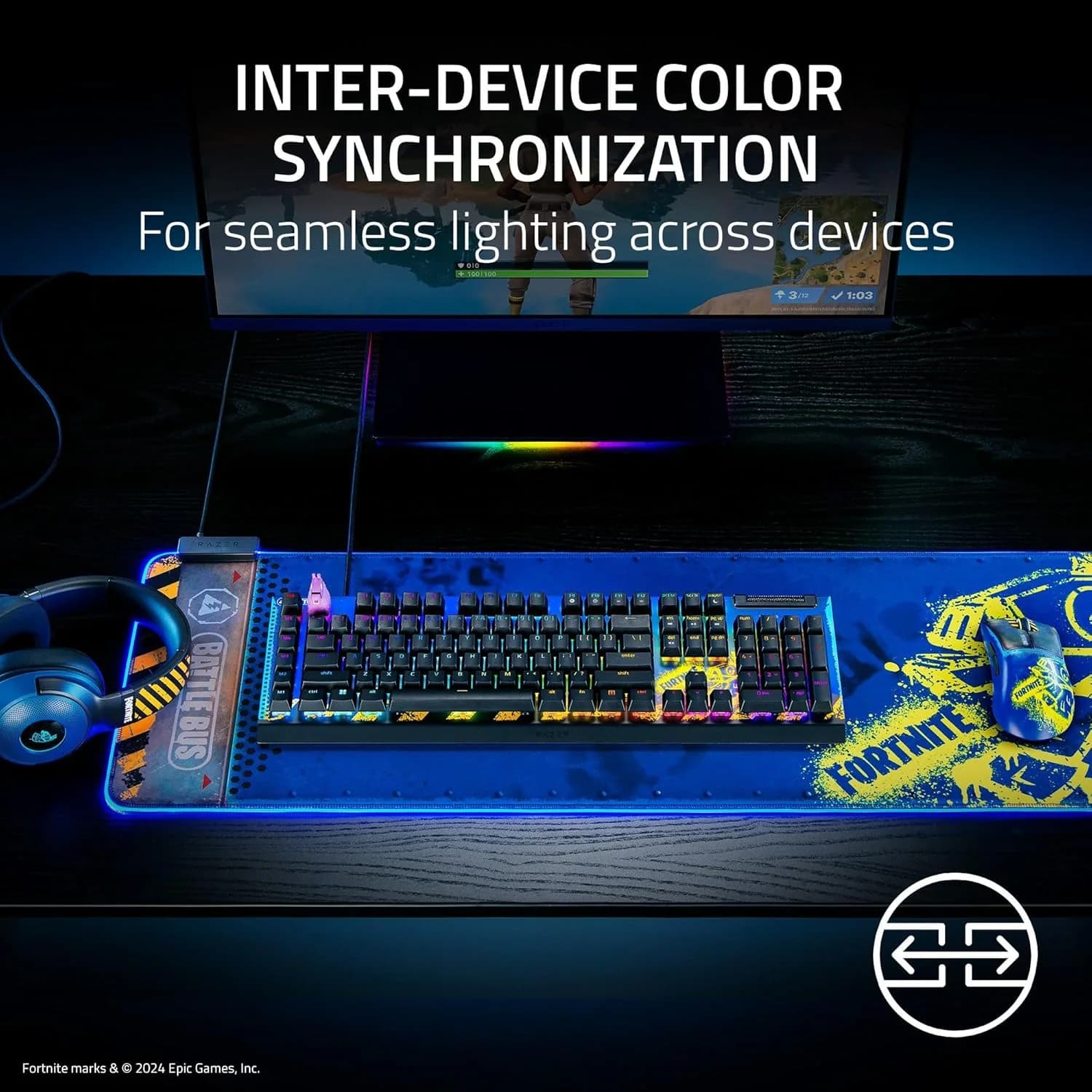 Razer Goliathus Chroma Extended - Fortnite Edition– Soft Gaming Mouse Mat with Razer Chroma RGB, Micro-Textured Surface, and Optimized for All Sensors — thumbnail 4 of 10