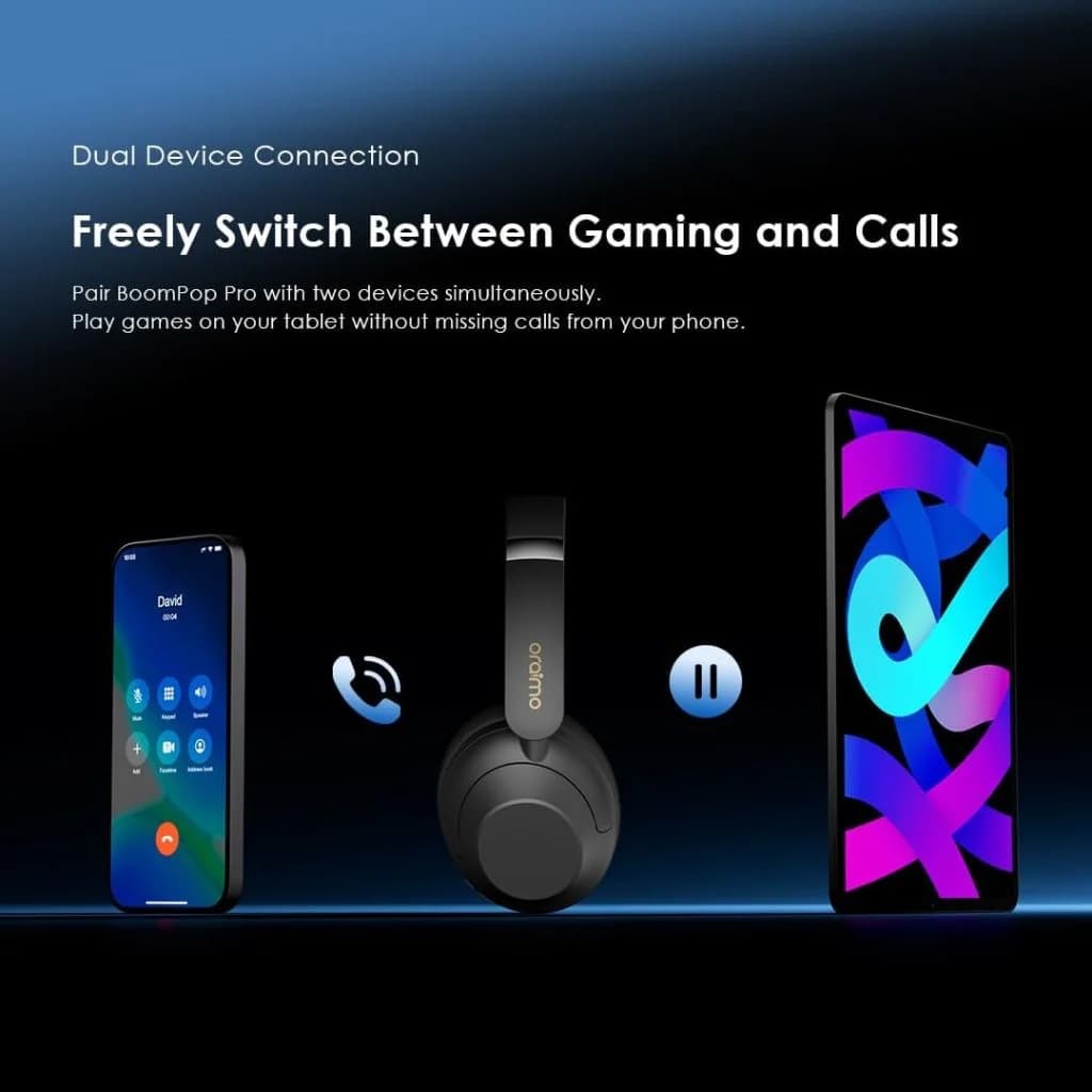 Oraimo BoomPop Pro Wireless Headset - Grey — thumbnail 4 of 5