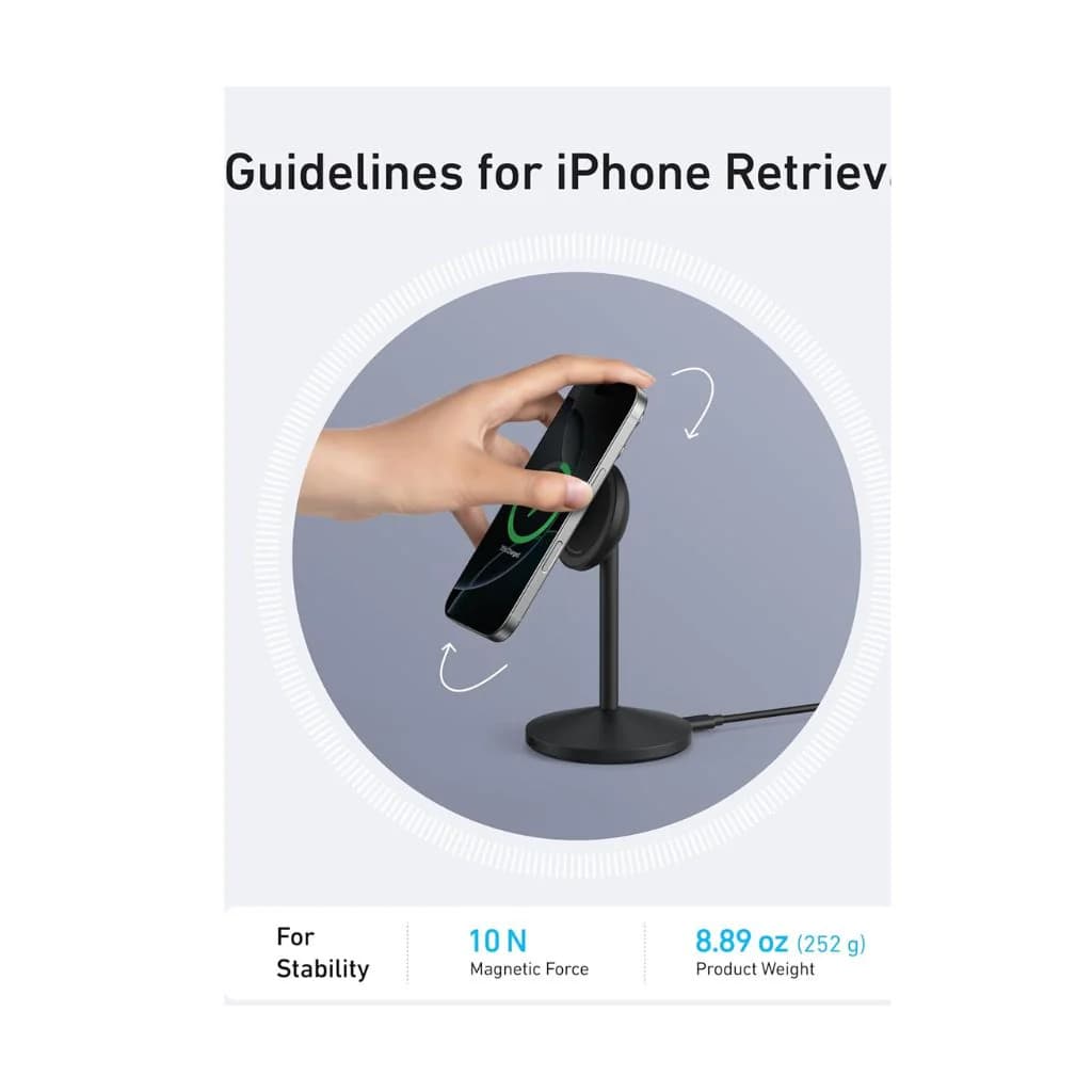 Anker MagGo Wireless Charger Stand - Black — thumbnail 3 of 3