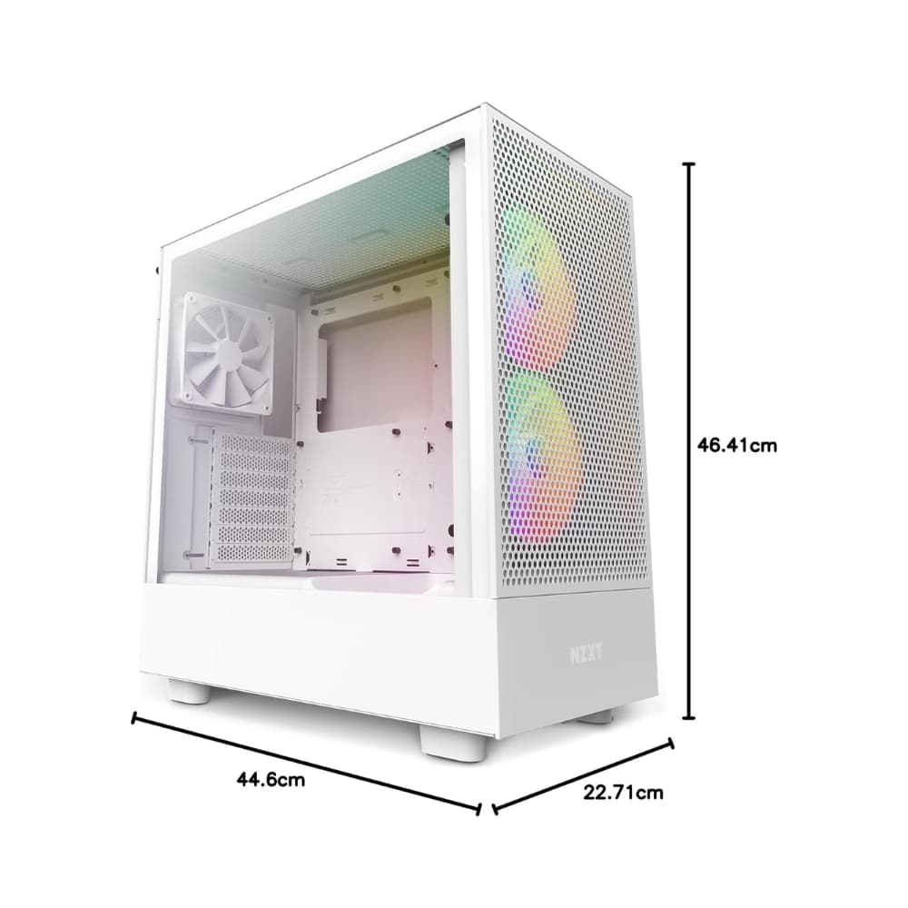 NZXT H5 FLOW RGB EDITION ATX MID TOWER  CASE-WHITE — thumbnail 2 of 6