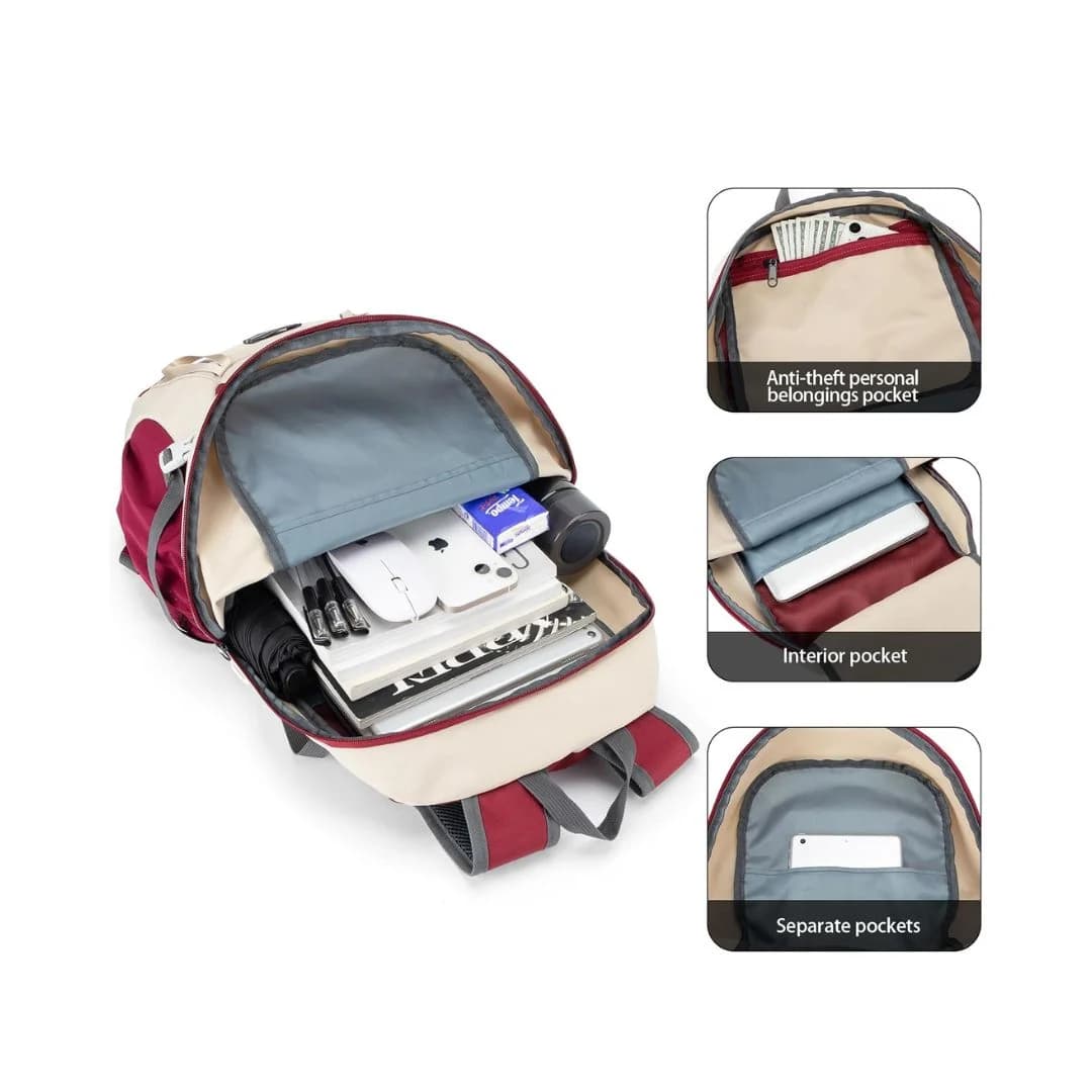Raptor Travel Hiking Compartments Backpack 15.6-inch Laptop - Red — thumbnail 2 of 3