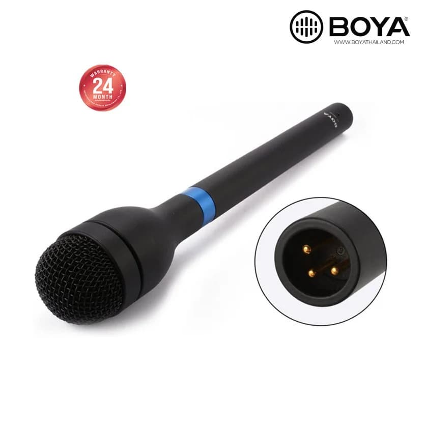 BOYA BY‑HM100 15.6" Long-Handle Omnidirectional Dynamic Handheld Microphone – XLR, 70–15 kHz, Durable Aluminum Body, Interview & ENG Use — thumbnail 3 of 6