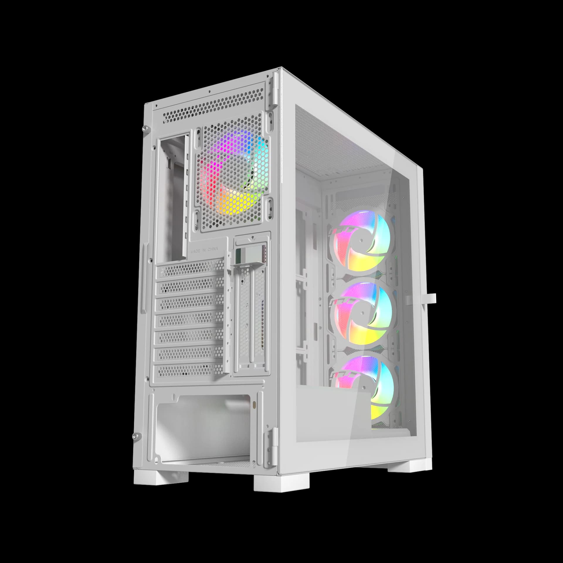 Raptor 290-XL ARCTIC HAWK RGB Mid Tower Case - White — thumbnail 4 of 10