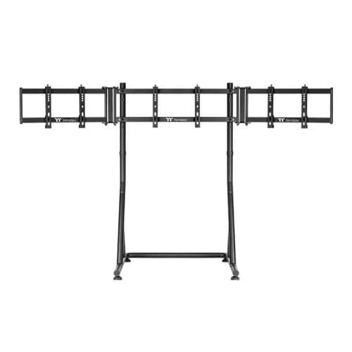 Thermaltake Triple Racing Monitor Stand – Steel Frame, Up to Three 32″ Displays, VESA Mount, Height Adjustable (920–970 mm), Folds Backward — thumbnail 2 of 10