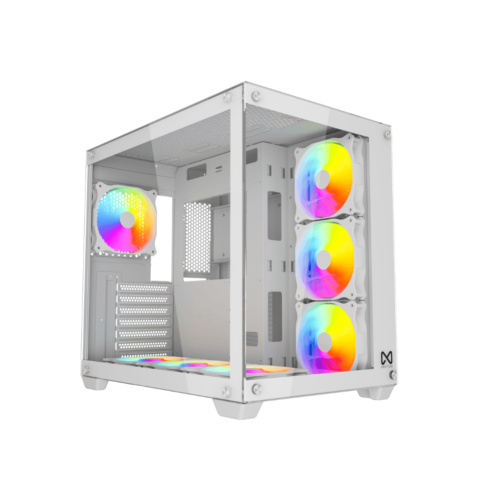 MNTOB TOKYO MN-3000WH White ATX Gaming Case – 7×120mm ARGB Fans – Tempered Glass