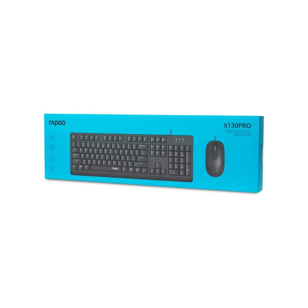 Rapoo X130 PRO Wired Optical Combo Kit Keyboard & Mouse — thumbnail 3 of 3