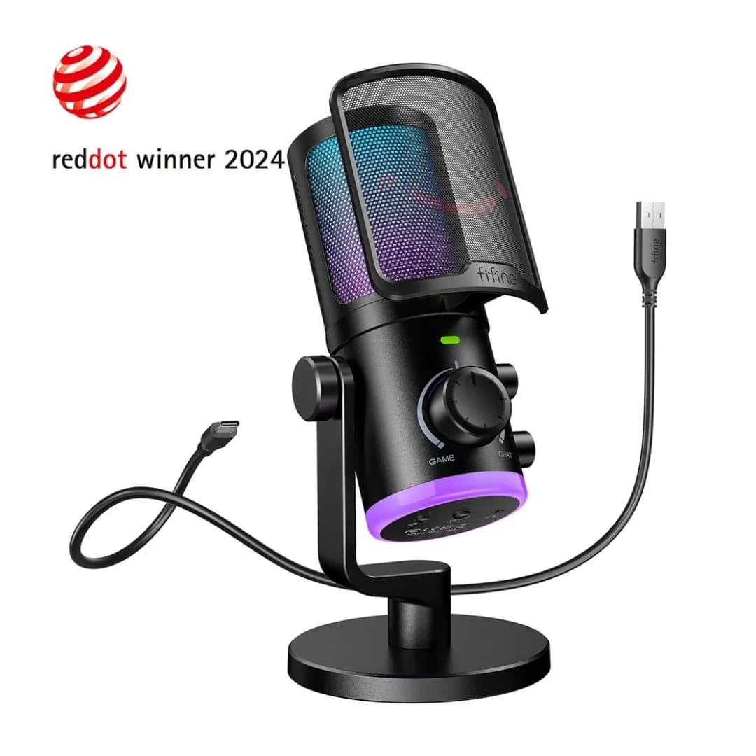 FIFINE AmpliGame AM6 USB Condenser Microphone - Black — thumbnail 2 of 5