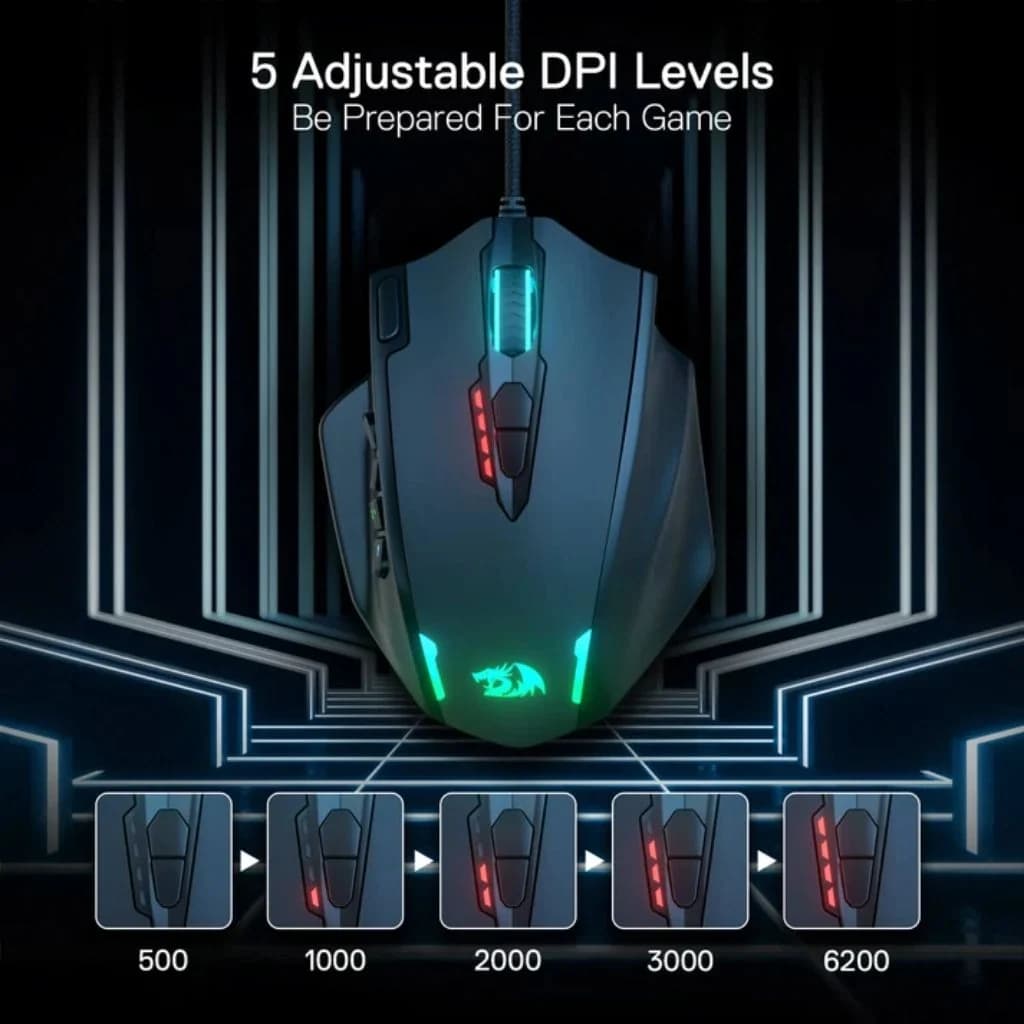 Redragon IMPACT M908 Wired Gaming Mouse - Black — thumbnail 5 of 6
