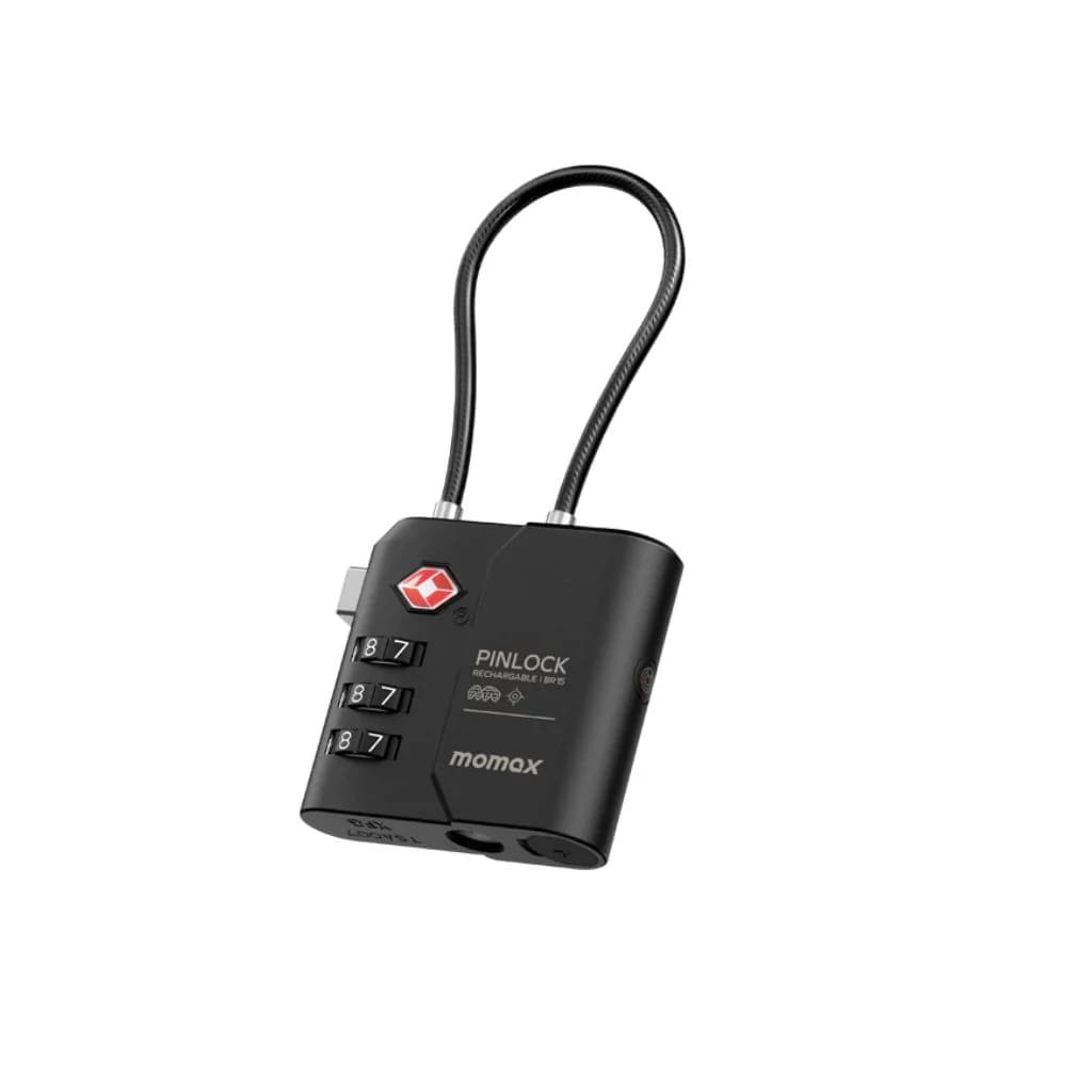 Momax PinLock Find My Locator with TSA Padlock - Black