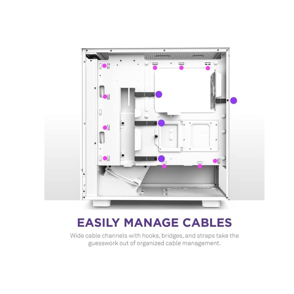 NZXT H5 FLOW (2023) ATX Mid-Tower Case – White — thumbnail 3 of 5