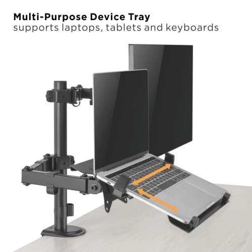 Avetron MA401 Steel Articulating Monitor Arm with Laptop Tray – Supports 17″–32″, 9 kg Load, Full Motion — thumbnail 2 of 5