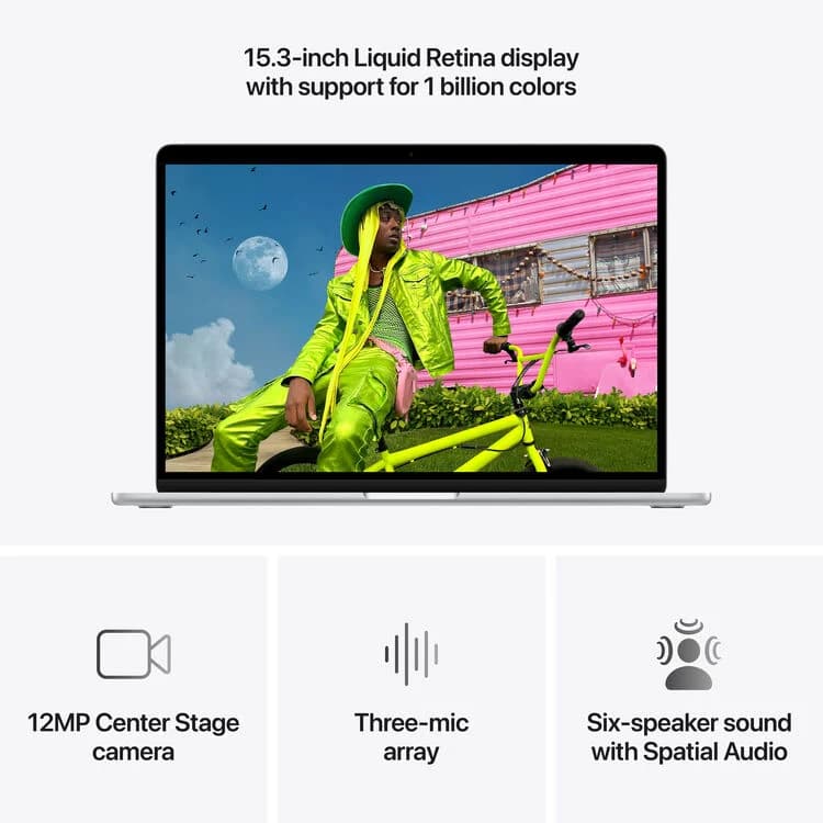 Apple 15" MacBook Air M5 10-Core CPU - 16GB RAM - 1TB SSD - 10-Core GPU - Arabic (Silver) — thumbnail 4 of 8