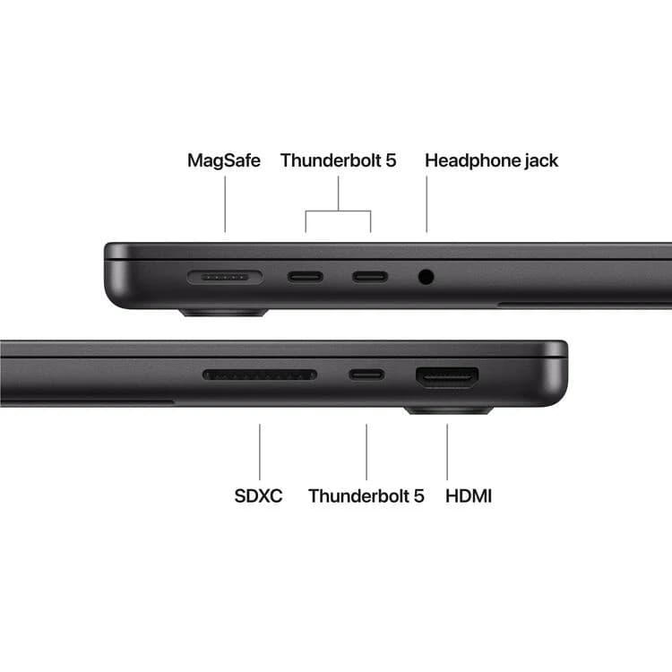 Apple 16" MacBook Pro M5 Pro 18-Core CPU - 24GB RAM - 1TB SSD - 20-Core GPU - Arabic (Space Black) — thumbnail 7 of 9