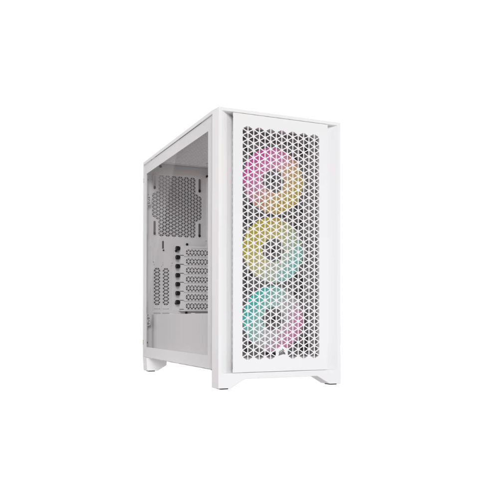 CORSAIR ICUE 4000D RGB TOWER TEMPERED GLASS CASE WHITE
