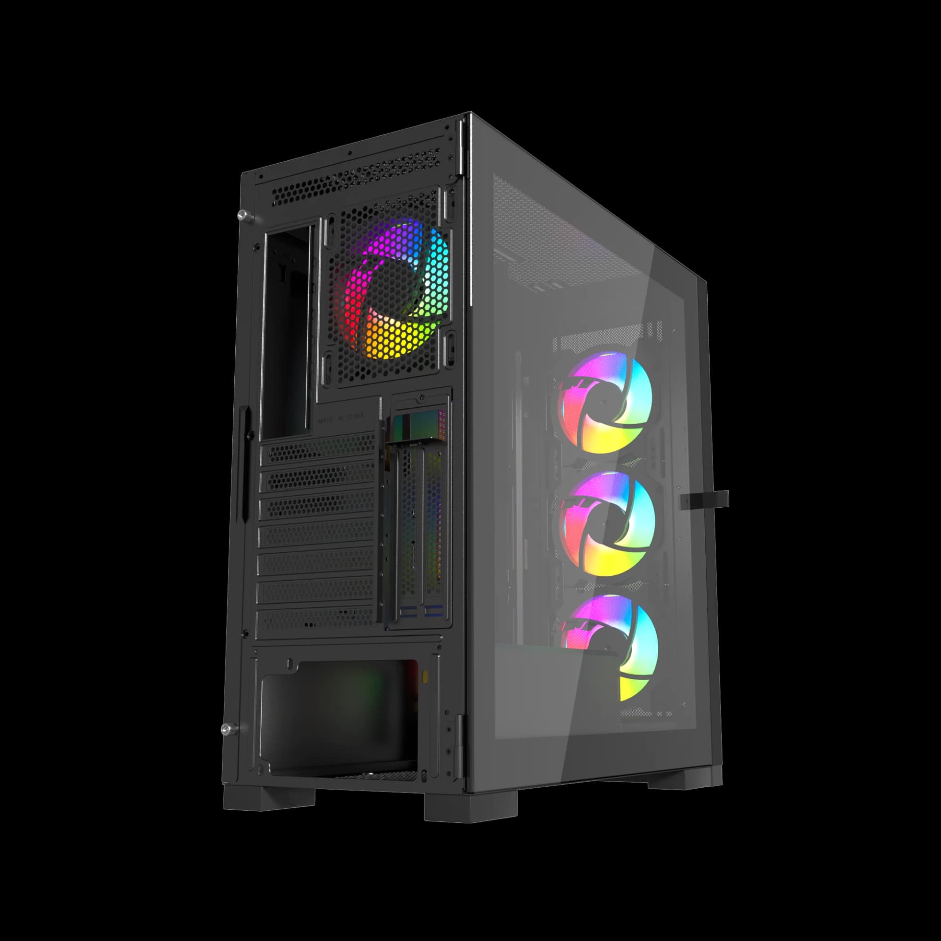 Raptor 290-XL ARCTIC HAWK RGB Mid Tower Case - Black — thumbnail 6 of 10