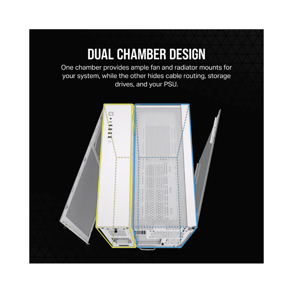 CORSAIR 6500X TEMPERED GLASS MT CASE WHITE — thumbnail 5 of 5