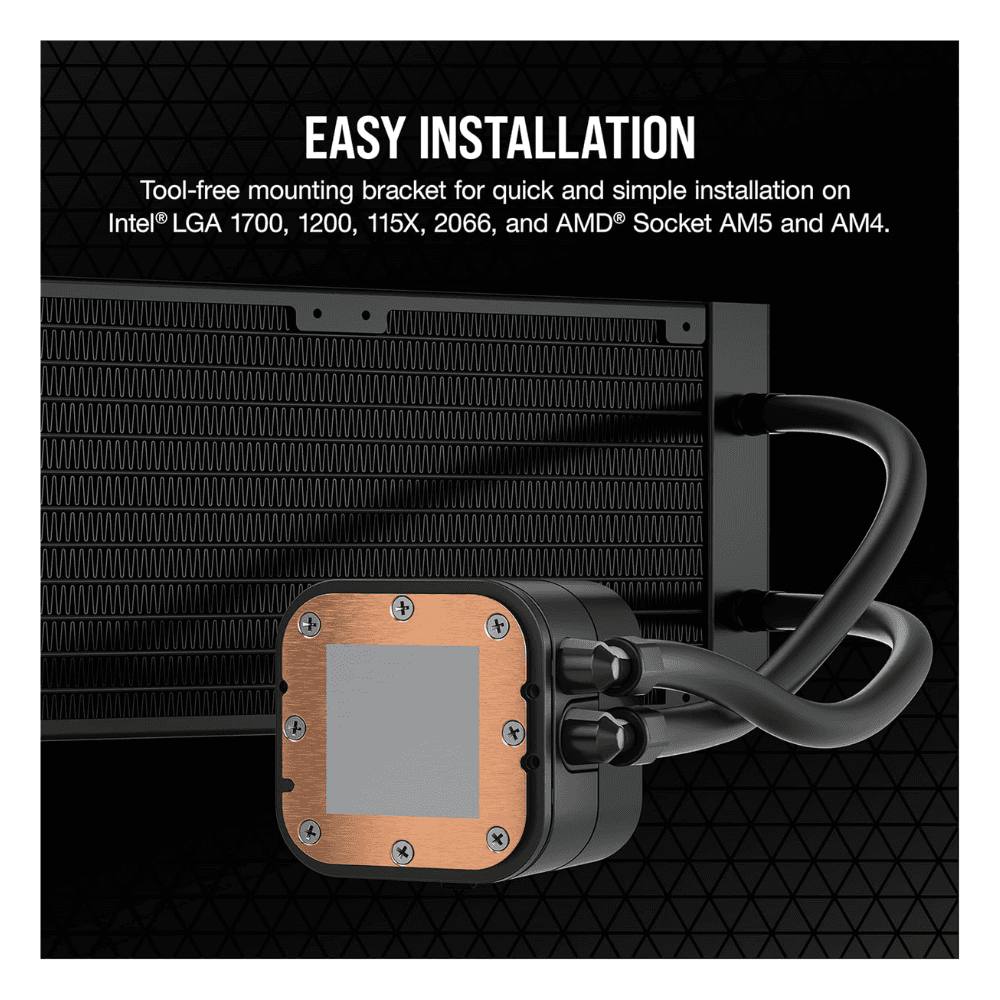 CORSAIR iCUE H100x RGB ELITE 240mm – Black — thumbnail 4 of 5