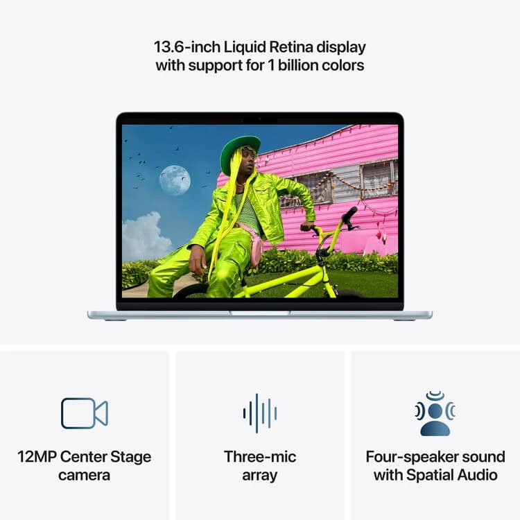 Apple 13" MacBook Air M5 10-Core CPU - 16GB RAM - 1TB SSD - 10-Core GPU - Arabic (Sky Blue) — thumbnail 3 of 8