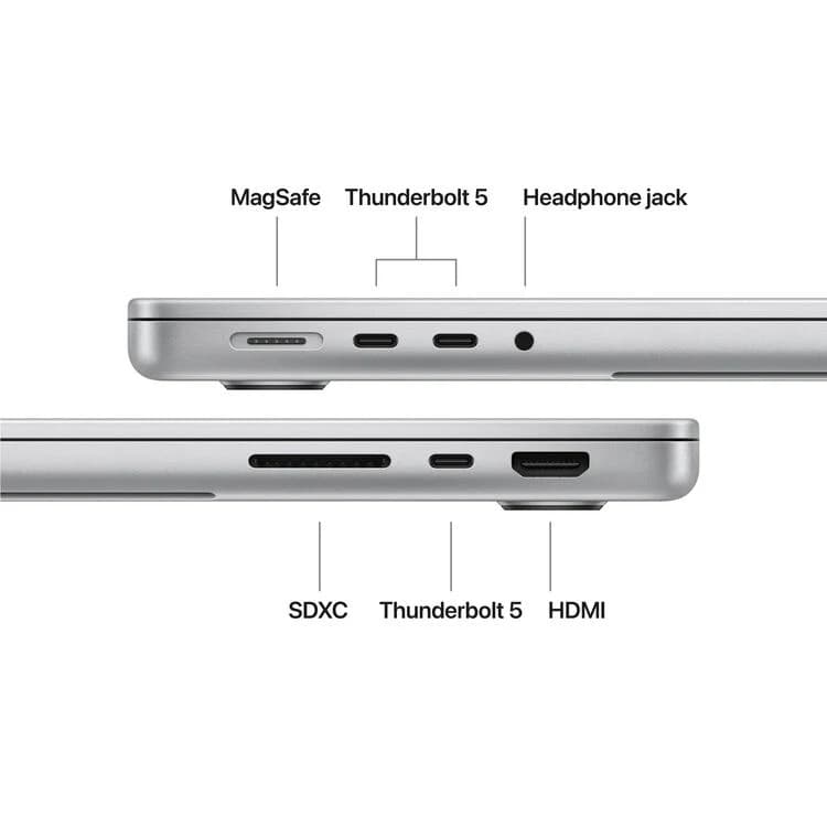 Apple 14" MacBook Pro M5 Pro- 18-Core CPU - 24GB RAM - 2TB SSD - 20-Core GPU - Arabic (Silver) — thumbnail 4 of 9