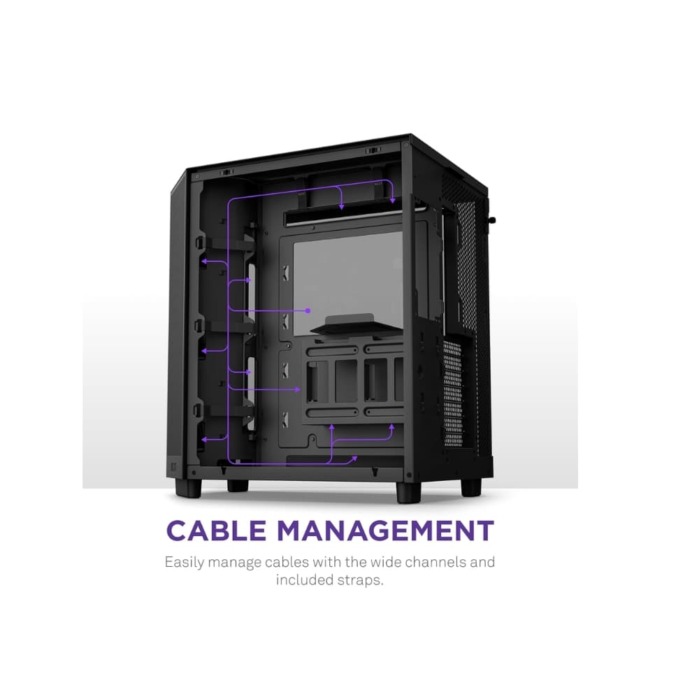 NZXT H6 FLOW RGB COMPACT DUAL-CHAMBER ATX BLACK CASE — thumbnail 6 of 8