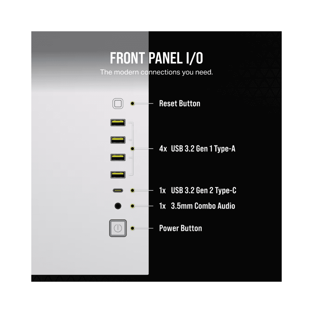 CORSAIR 6500X TEMPERED GLASS MT CASE WHITE — thumbnail 3 of 5