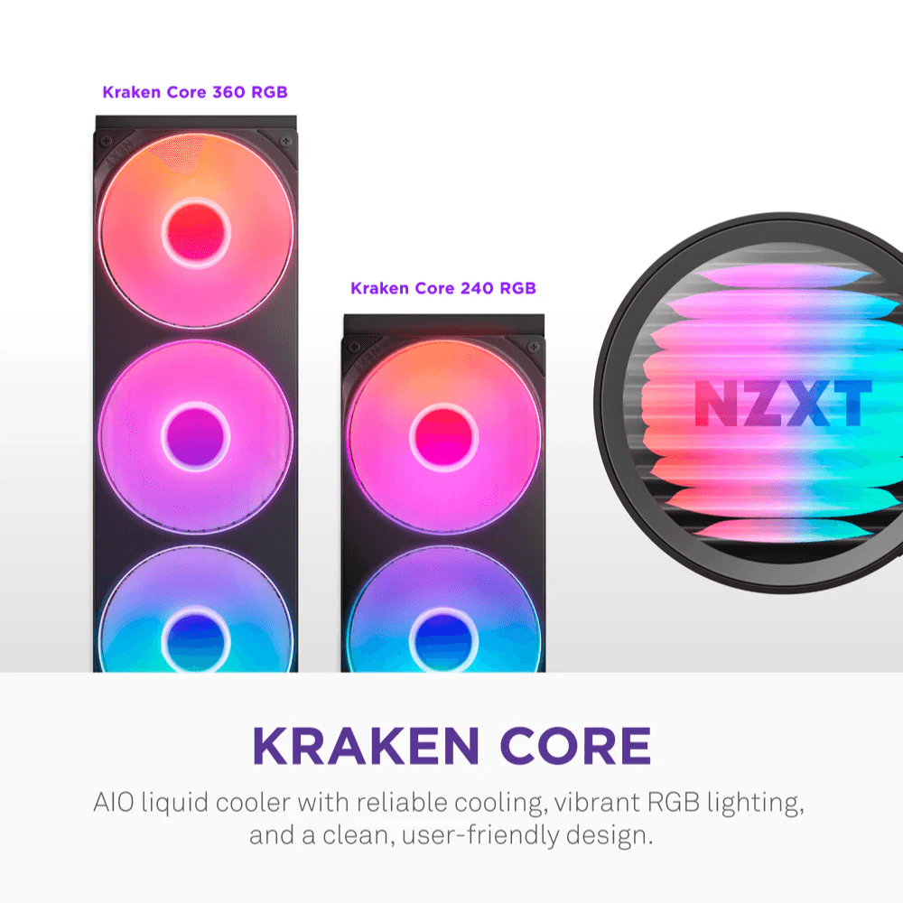 NZXT KRAKEN CORE 240mm RGB BLACK RL-KR24C-B1 — thumbnail 8 of 8