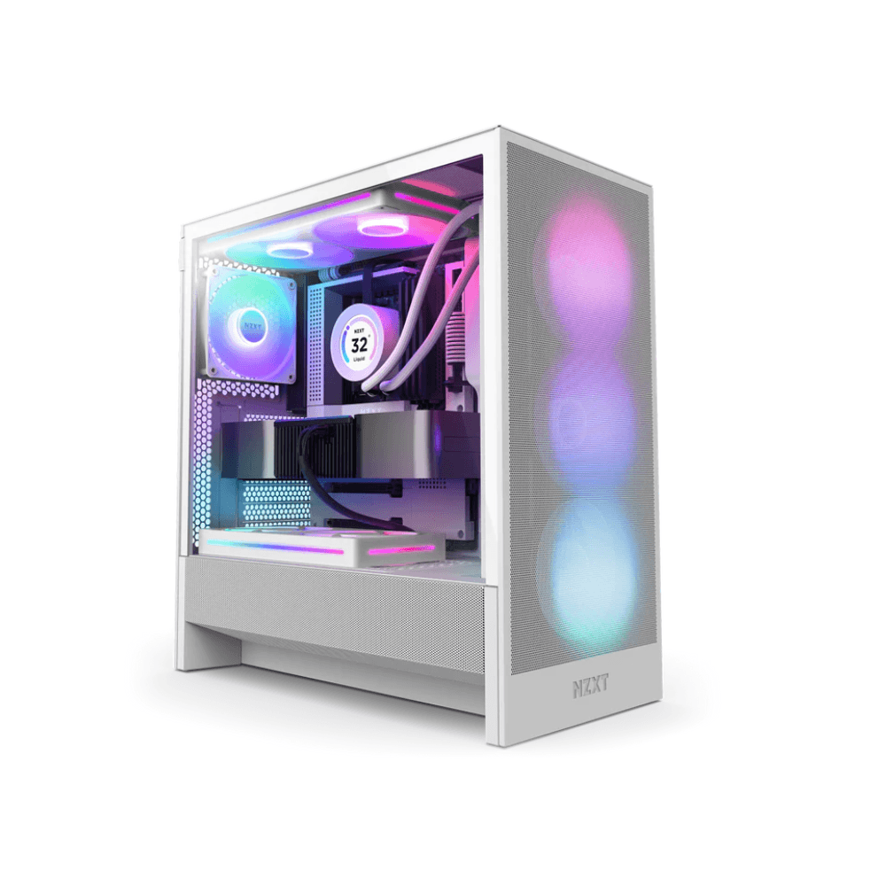 NZXT H5 FLOW RGB EDITION ATX MID TOWER CASE 2024-White
