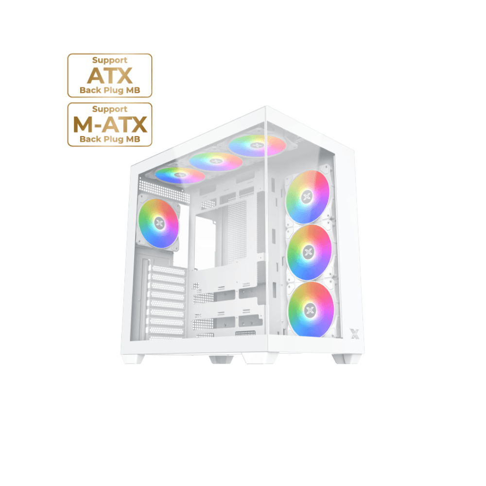 XIGMATEK AQUA V AIR ARCTIC – ATX Mid-Tower PC Case – White