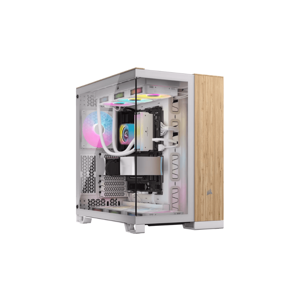 CORSAIR 6500X TEMPERED GLASS MT BAMBOO WOOD CASE RGB