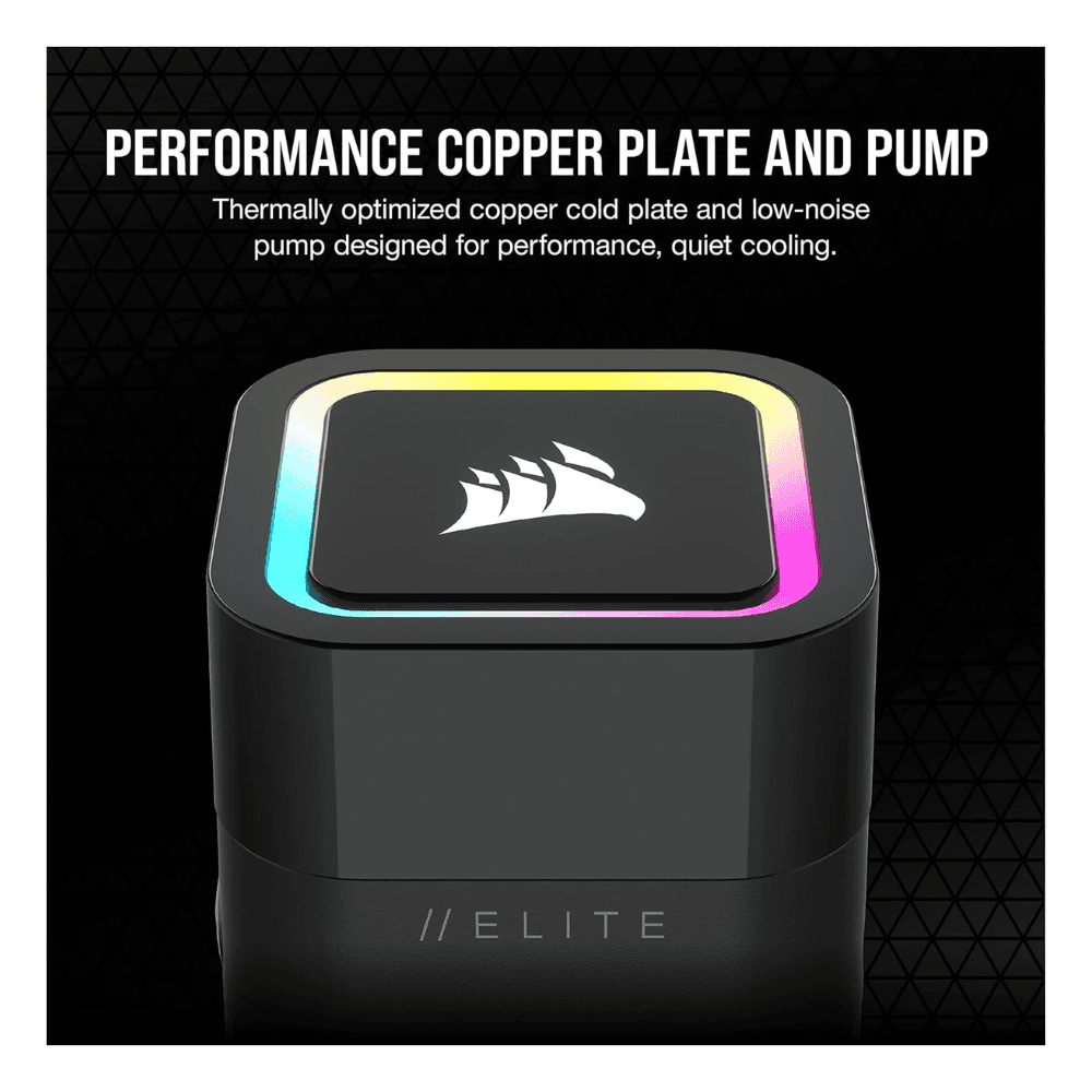 CORSAIR iCUE H100x RGB ELITE 240mm – Black — thumbnail 3 of 5