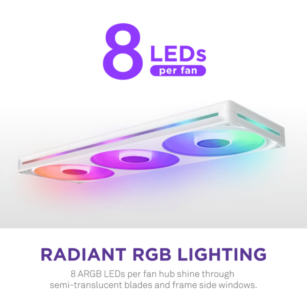NZXT F420 RGB SINGLE FAN FRAME-WHITE — thumbnail 4 of 7