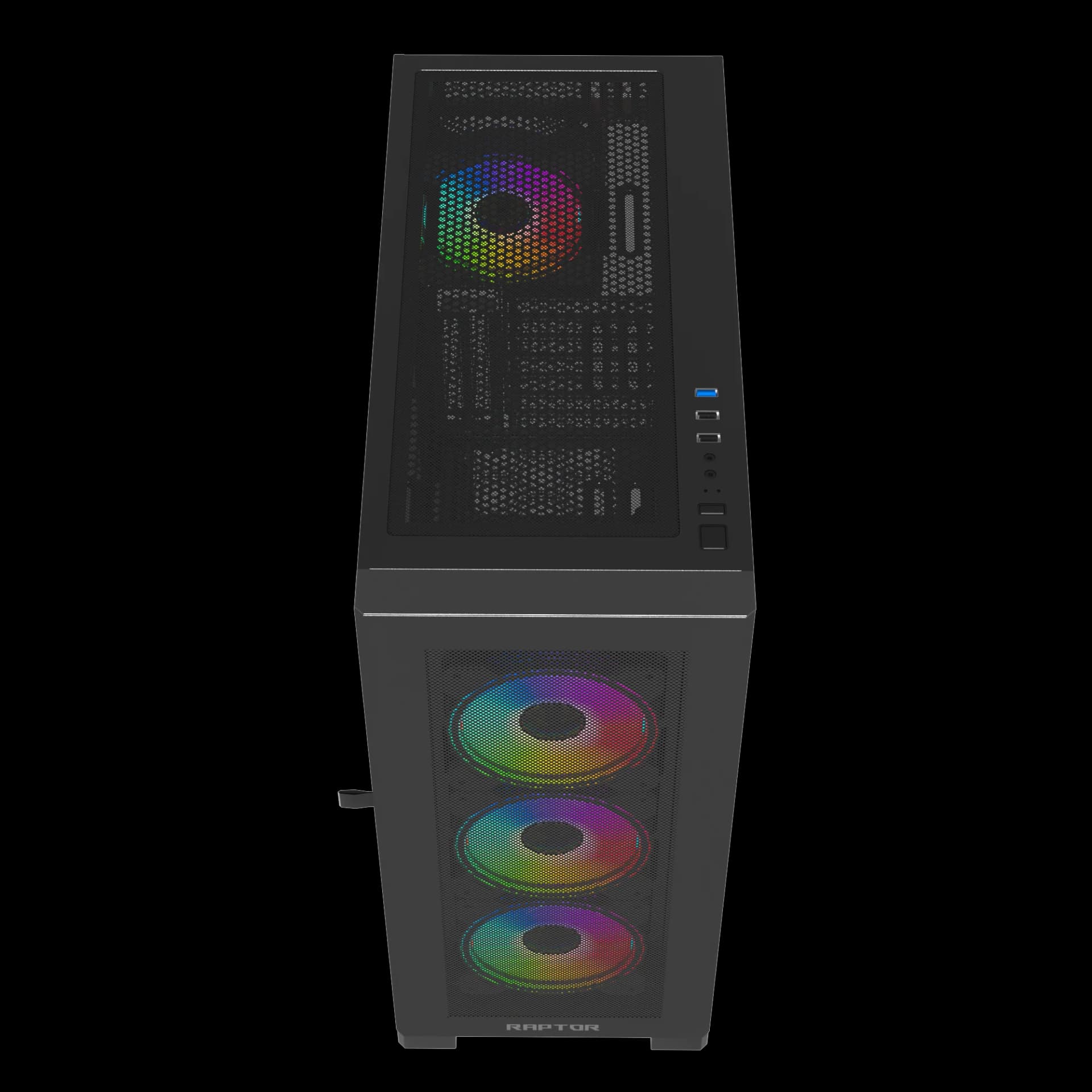 Raptor 290-XL ARCTIC HAWK RGB Mid Tower Case - Black — thumbnail 9 of 10