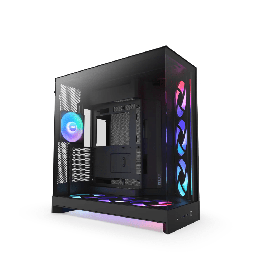 NZXT H9 FLOW RGB+ DUAL-CHAMBER MID TOWER Airflow With CONTROL HUB Black CASE