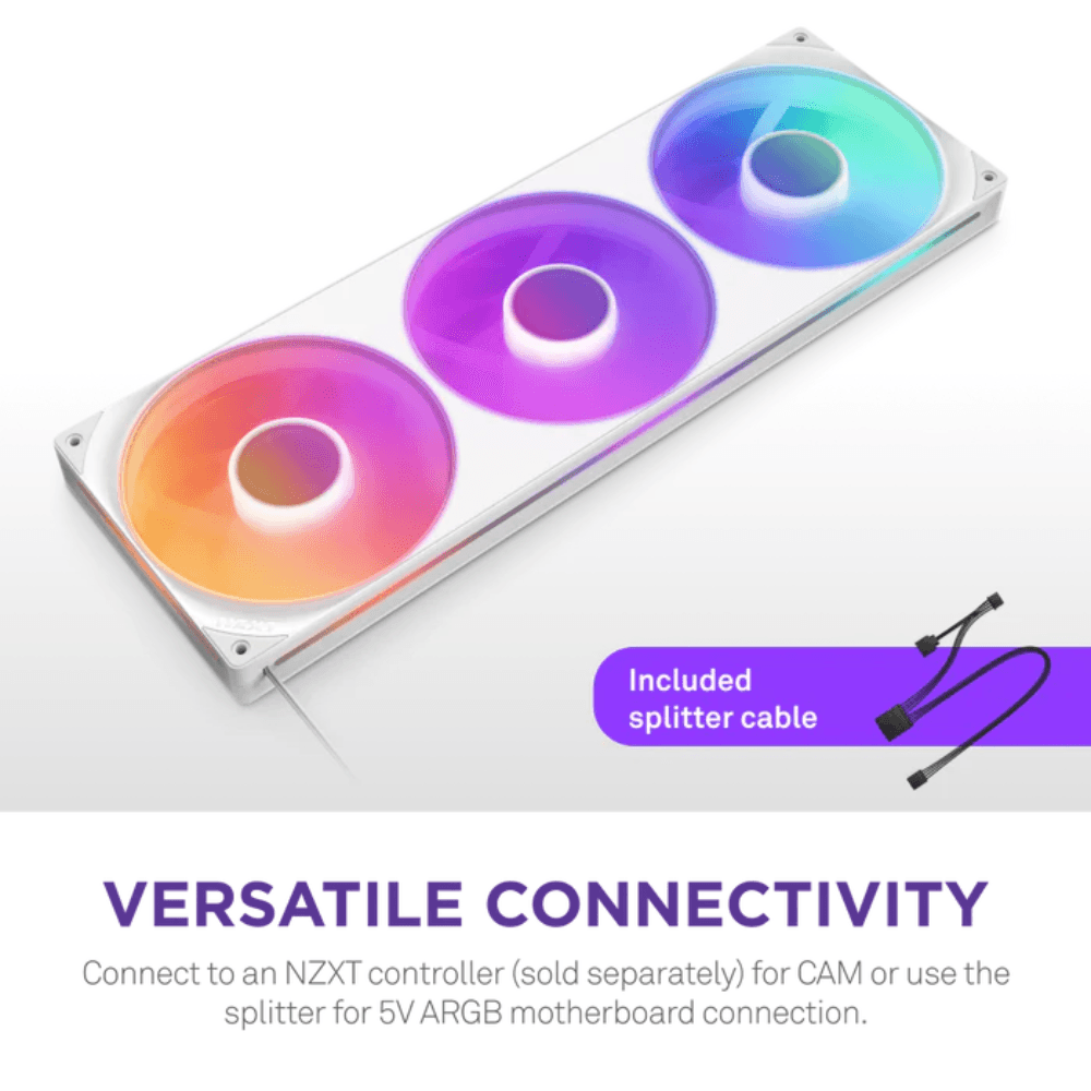 NZXT F420 RGB SINGLE FAN FRAME-WHITE — thumbnail 6 of 7