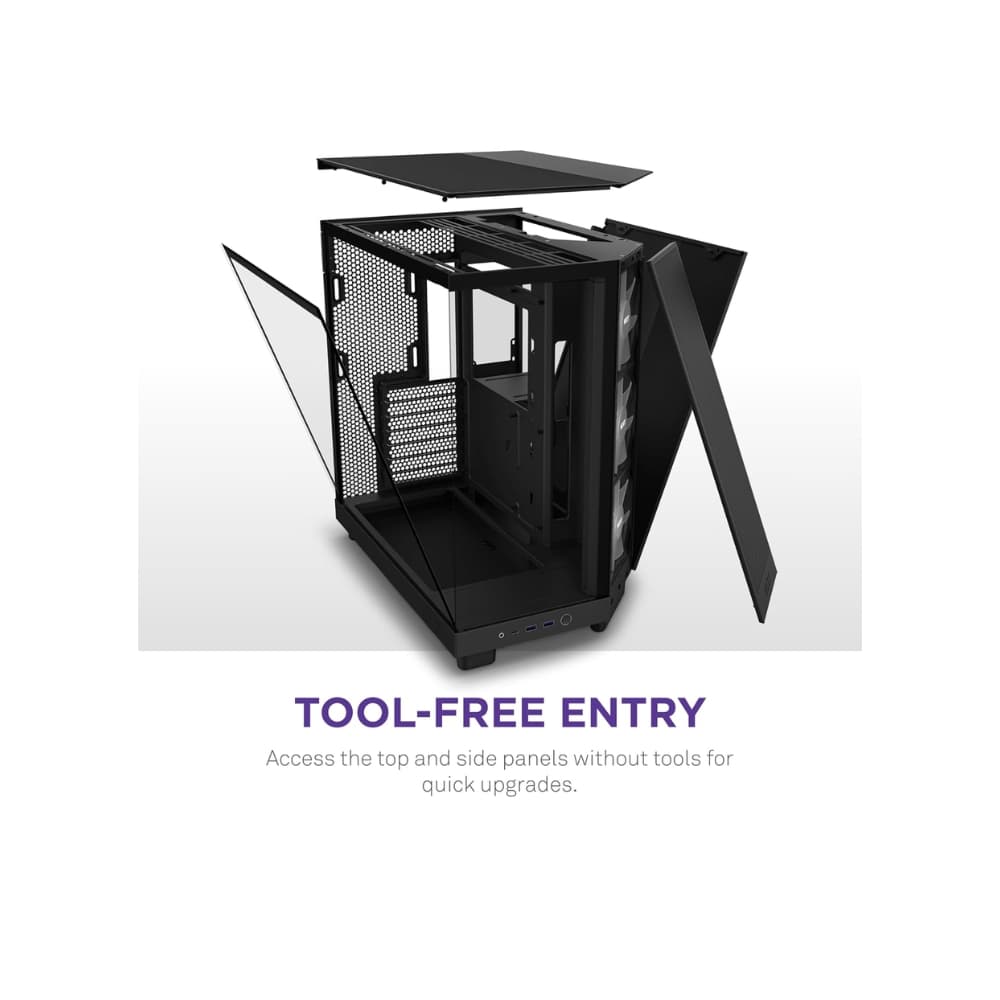NZXT H6 FLOW RGB COMPACT DUAL-CHAMBER ATX BLACK CASE — thumbnail 7 of 8
