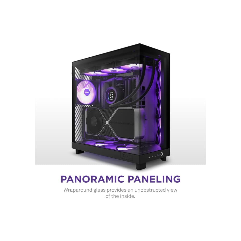 NZXT H6 FLOW RGB COMPACT DUAL-CHAMBER ATX BLACK CASE — thumbnail 2 of 8
