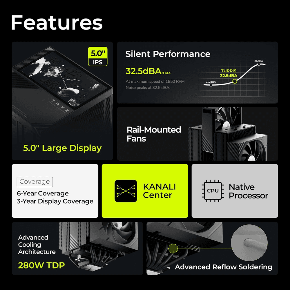 TRYX TURRIS 620 CPU Air Cooler Black — thumbnail 3 of 9