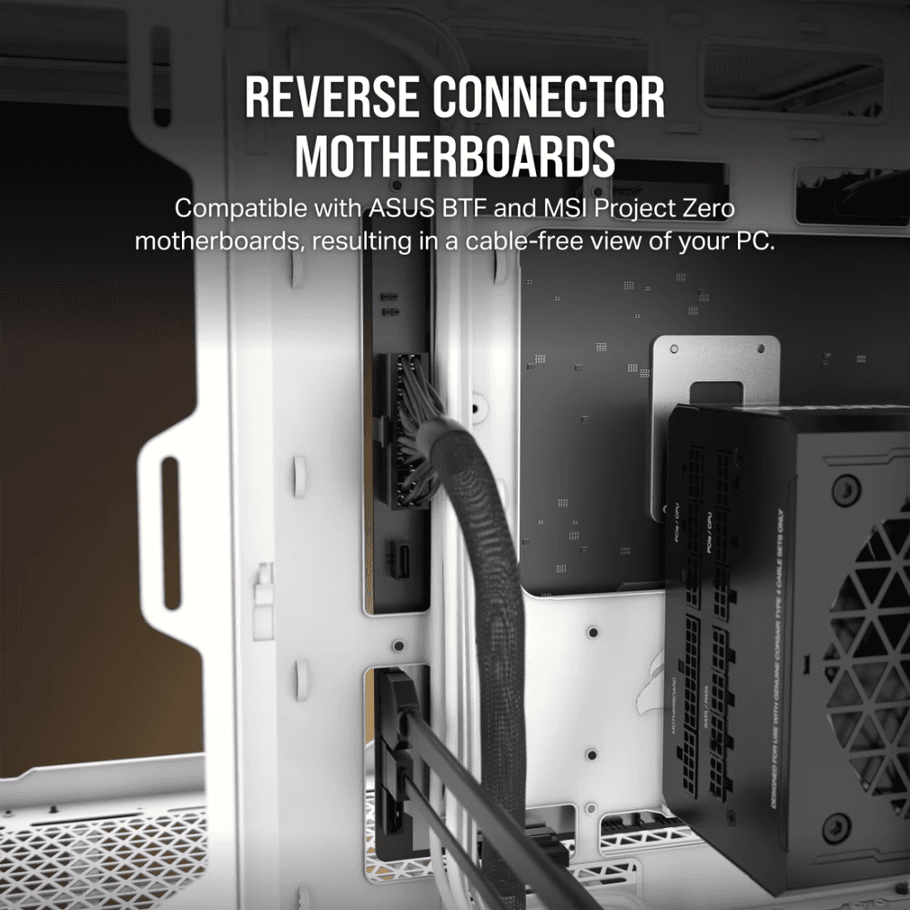 CORSAIR 6500D AIRFLOW TEMPERED GLASS MT CASE WHITE — thumbnail 6 of 8