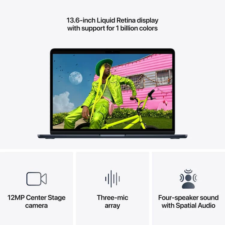 Apple 13" MacBook Air M5 10-Core CPU - 16GB RAM - 512GB SSD - 8-Core GPU - Arabic (Midnight) — thumbnail 4 of 8
