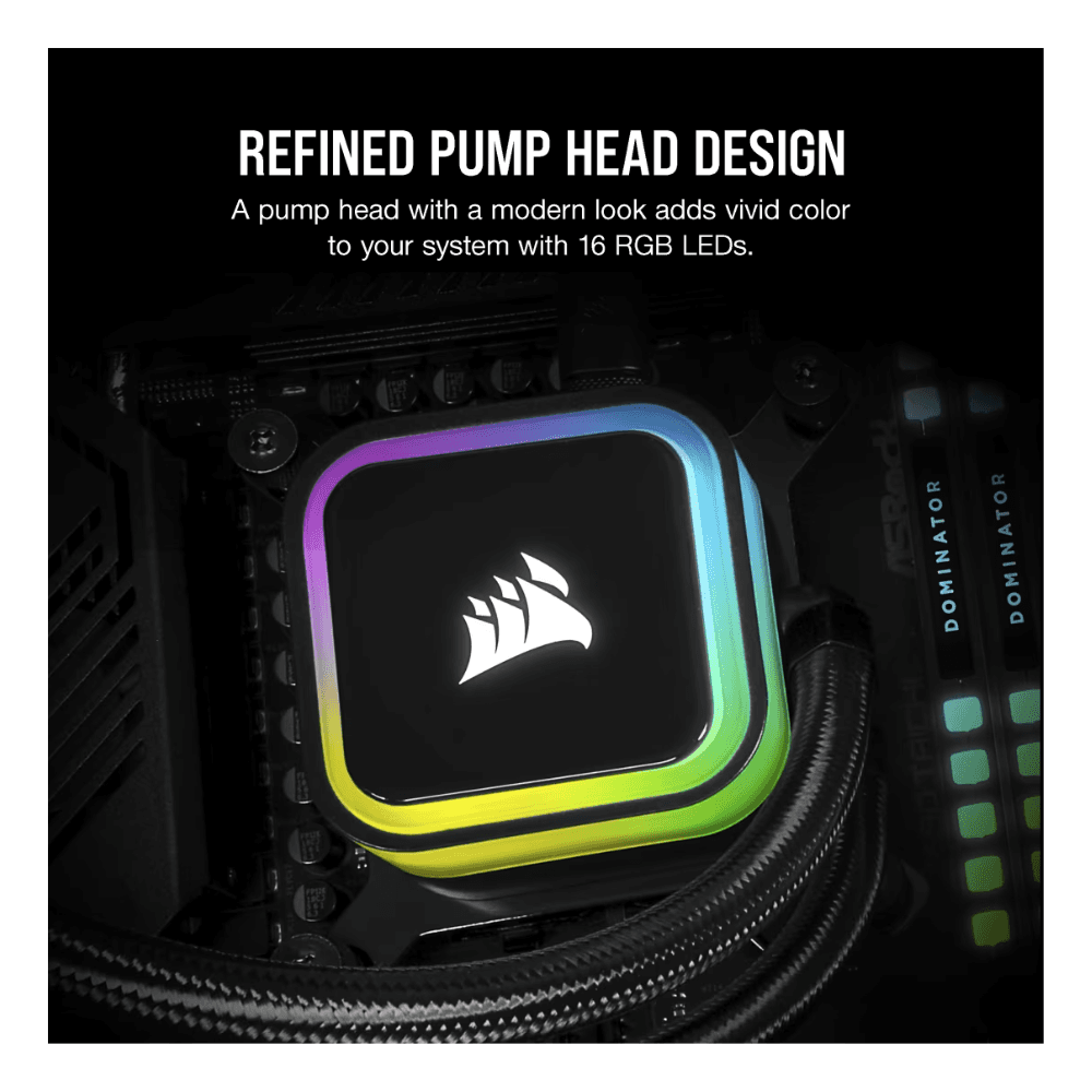 CORSAIR iCUE H100i RGB ELITE 240mm – Black — thumbnail 2 of 6