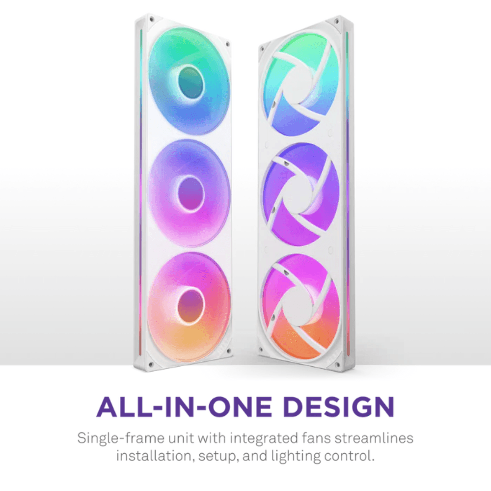NZXT F420 RGB SINGLE FAN FRAME-WHITE — thumbnail 7 of 7