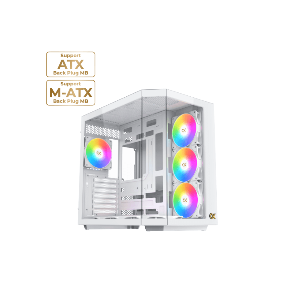 XIGMATEK CUBI II ARCTIC – E-ATX Mid-Tower PC Case – White