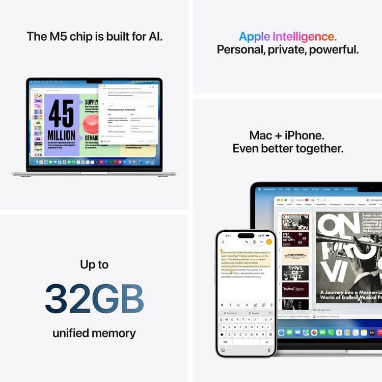 Apple 13" MacBook Air M5 10-Core CPU - 16GB RAM - 512GB SSD - 8-Core GPU - Arabic (Midnight) — thumbnail 6 of 8