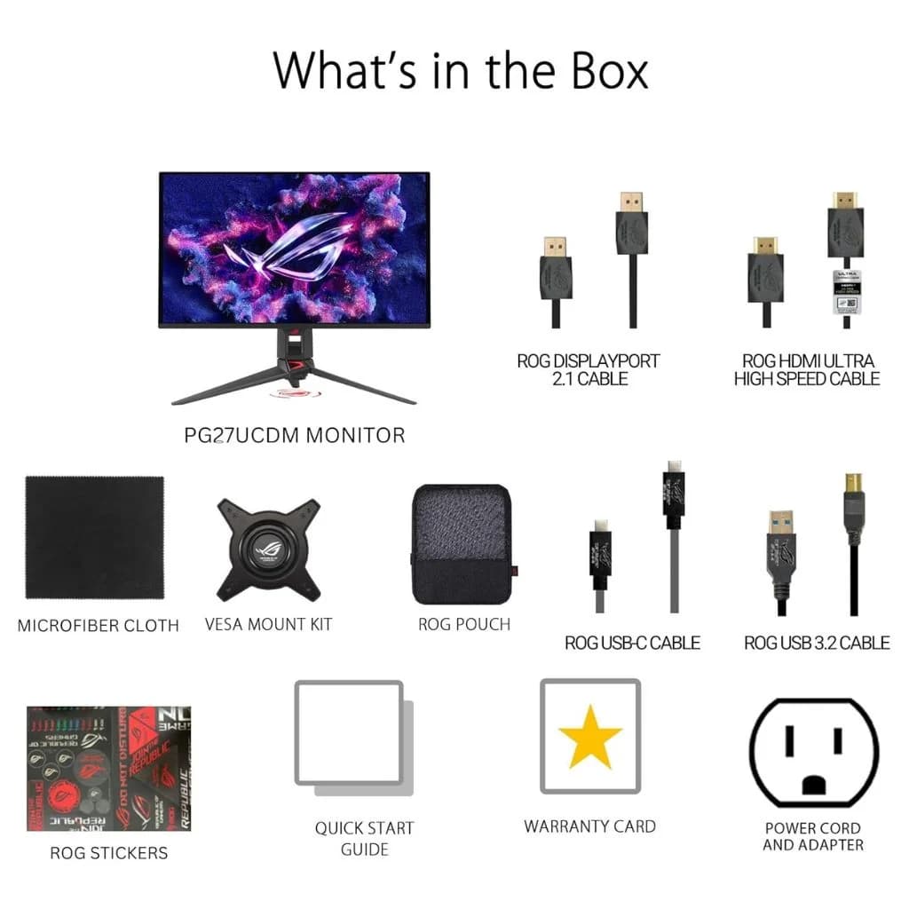 ASUS ROG Swift OLED PG27UCDM 27 inch, 4K UHD (3840x2160) 240Hz 0.03Ms, QD-OLED Flat, Monitor — thumbnail 8 of 10