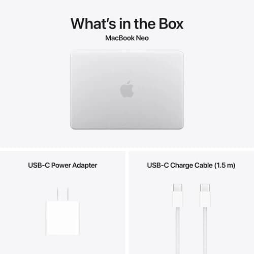 Apple 13" MacBook Neo A18 Pro 6-Core CPU - 8GB RAM - 512GB SSD - 5-Core GPU - Arabic (Silver) — thumbnail 6 of 6